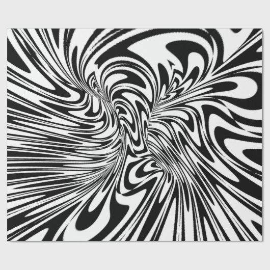 Papier Cadeau abstrait noir et blanc (Plat)