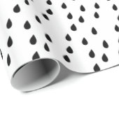 Papier Cadeau Abstrait noir et blanc Raindrop aléatoire (Coin rond)