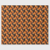 Papier Cadeau Abstrait noir et orange (Plat)