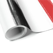 Papier Cadeau Abstrait noir et rouge rayé (Coin rond)