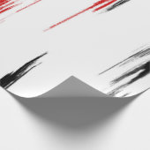 Papier Cadeau Abstrait noir et rouge rayé (Coin)