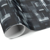 Papier Cadeau Abstrait noir / gris / blanc (Coin rond)