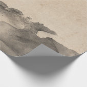 Papier Cadeau abstrait noir ivoire crémeux Encre peinture urbain (Coin)