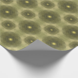 Papier Cadeau Abstrait Olive Green Flower Motif sans couture