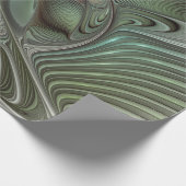 Papier Cadeau Abstrait Olive Sage Green Grey Fractal Art Imagina (Coin)