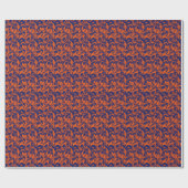 Papier Cadeau Abstrait orange et bleu (Plat)