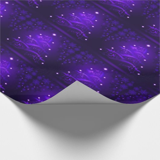 Papier Cadeau Abstrait Oreille de Noël pourpre (Coin)