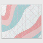 Papier cadeau abstrait pêche et bleu (Plat)