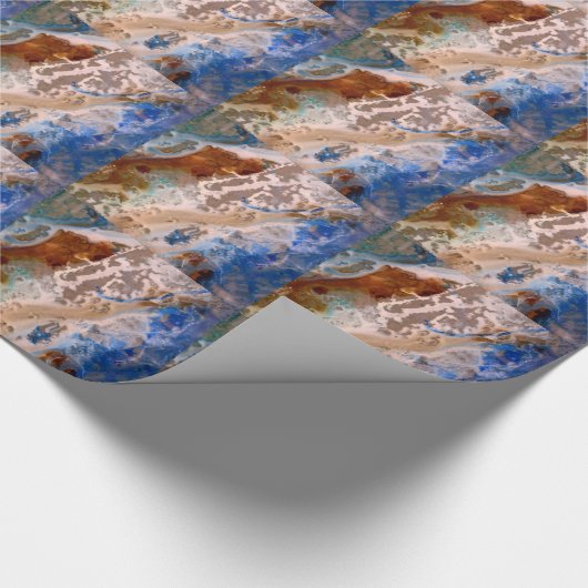 Papier Cadeau Abstrait plage de sable motif motif en mousse d'ea (Coin)