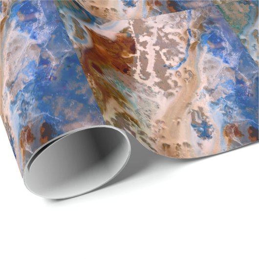 Papier Cadeau Abstrait plage de sable motif motif en mousse d'ea (Coin rond)