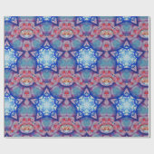 PAPIER CADEAU ABSTRAIT RED BLUE STAR (Plat)