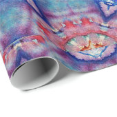 PAPIER CADEAU ABSTRAIT RED BLUE STAR (Coin rond)