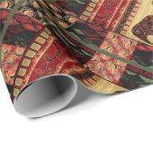 Papier Cadeau Abstrait rétro africain vintage sans couture (Coin rond)