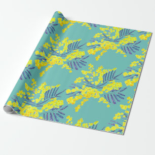 Papier Cadeau abstrait rose d'inspiration japonaise florale simp