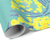 Papier Cadeau abstrait rose d'inspiration japonaise florale simp (Coin rond)