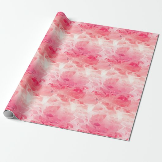 Papier Cadeau Abstrait rose et blanc (Déroulé)