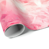 Papier Cadeau Abstrait rose et blanc (Coin rond)