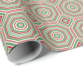Papier cadeau abstrait rouge, vert blanc pour les (Coin rond)