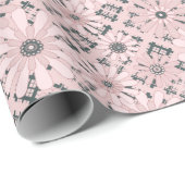 Papier Cadeau Abstrait sans couture moderne à damiers plaid flor (Coin rond)