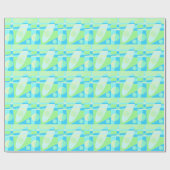 Papier Cadeau Abstrait surf Pastel Blue Green (Plat)