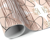 Papier Cadeau Abstrait Terrain en terre cuite moderne Boho (Coin rond)