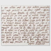 Papier Cadeau Abstrait texte manuscrit noir rétro illisible. (Plat)