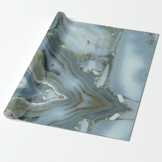 Papier Cadeau Abstrait tourbillon de marbre d'agate (Déroulé)