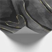 Papier Cadeau Abstrait tourbillon en marbre noir et or (Coin)