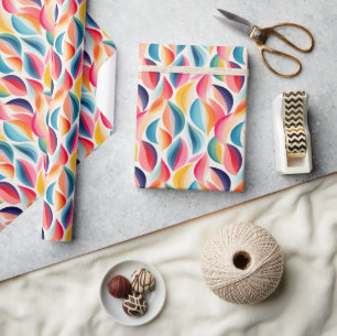 Papier Cadeau Abstrait tourbillons colorés Vibrant Motif arc-en-