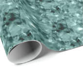Papier Cadeau Abstrait vert de mer chic (Coin rond)