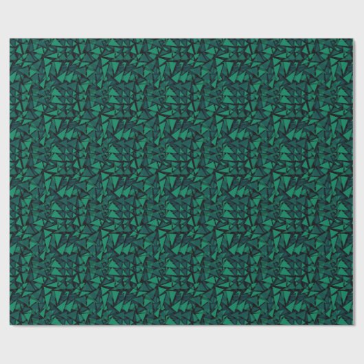Papier Cadeau Abstrait vert émeraude polygonale motif jeter pil (Plat)