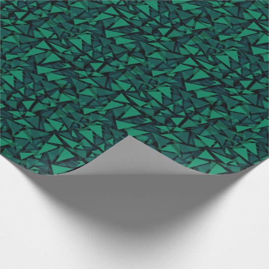 Papier Cadeau Abstrait vert émeraude polygonale motif jeter pil (Coin)