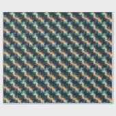 Papier Cadeau Abstrait vert et orange (Plat)