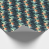 Papier Cadeau Abstrait vert et orange (Coin)