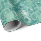 Papier Cadeau Abstrait Vert Turquoise (Coin rond)