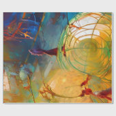 Papier Cadeau Abstrait vif avec des formes étranges (Plat)