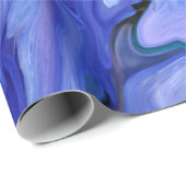 Papier Cadeau Abstraite de soie bleue (Coin rond)