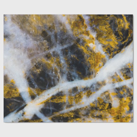 Papier Cadeau Abstraite ligne blanche or texture rocheuse (Plat)