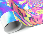 Papier Cadeau Abstraite orchidée rose mandala rose rétro (Coin rond)