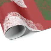 Papier Cadeau Abstraite peinture numérique éponge Noël de Noël (Coin rond)