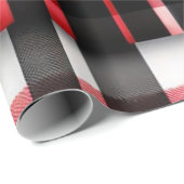 Papier Cadeau Abstraite Rouge Noir Plaid Collection moderne (Coin rond)
