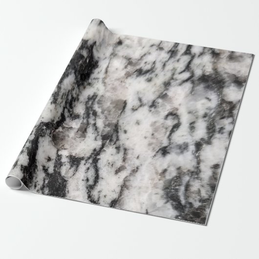 Papier Cadeau Abstraite taches blanches et noires par détenteur (Déroulé)