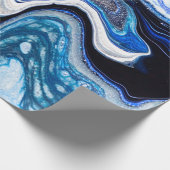 Papier Cadeau Abstraite texture liquide en blanc argenté (Coin)