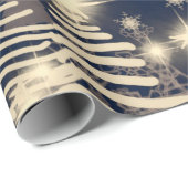 Papier Cadeau Abstraits flocons de neige. 2d illustration. Saint (Coin rond)