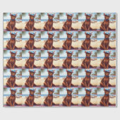 Papier Cadeau Abyssinian cat on Beach, cadeau d'été pour amoureu (Plat)