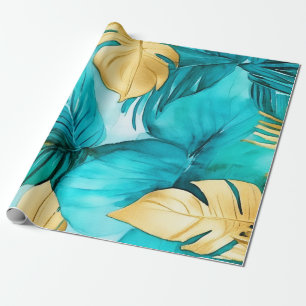 Papier Cadeau Accents or subtil Aquarelle Design