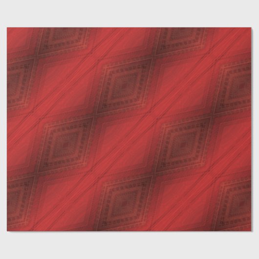 Papier Cadeau Acceptation | Motif de Boho Eclectique Rouge (Plat)