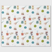 Papier Cadeau Accessoires de couture vintages (Plat)