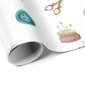 Papier Cadeau Accessoires de couture vintages (Coin rond)