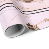 Papier Cadeau Accessoires de mode 20s roses d'hurlement (Coin rond)